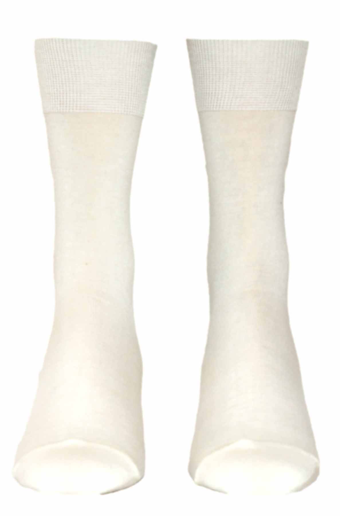 Shimasocks Damen Herren Socken Kaschmir rohweiß
