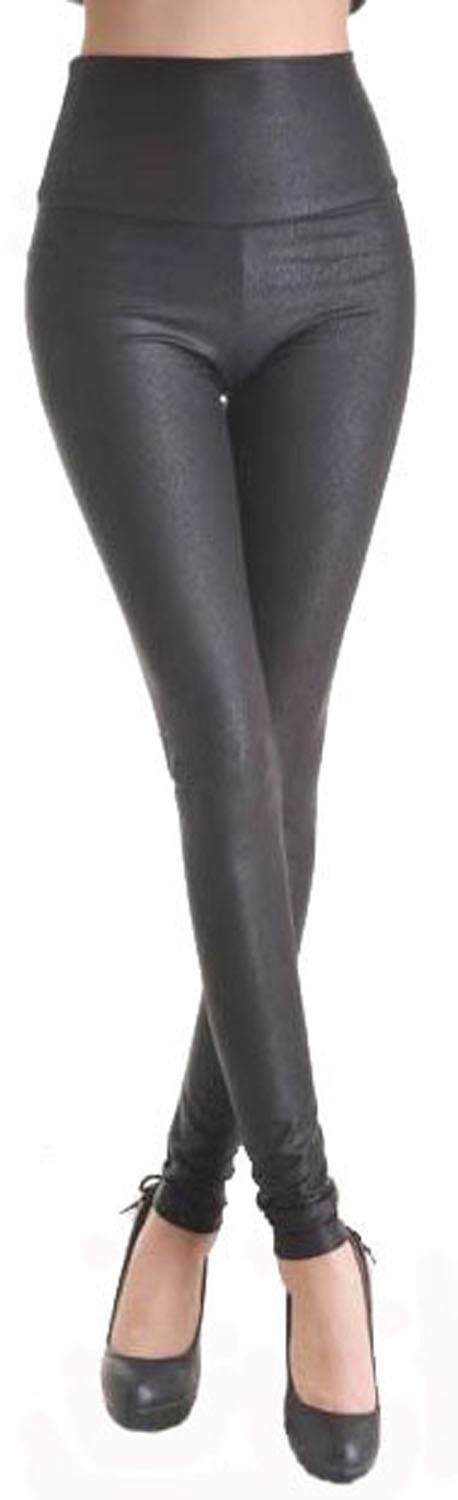 Shimasocks Damen Kunstleder Leggings