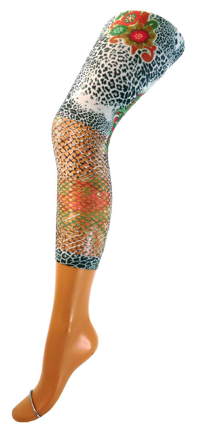 Shimasocks Damen Netz- Print Capri Legging