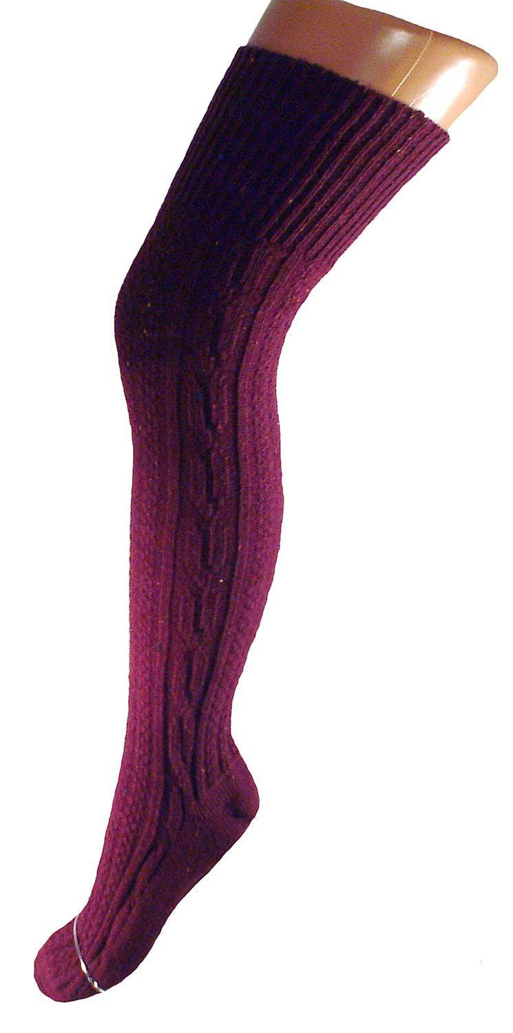 Shimasocks Damen Overknees Ripp/Zopfstruktur