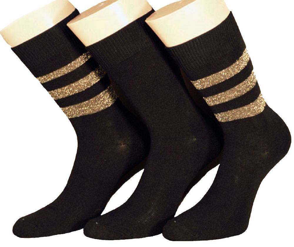 Shimasocks Damen Socken Metallfadenringel 3er Pack