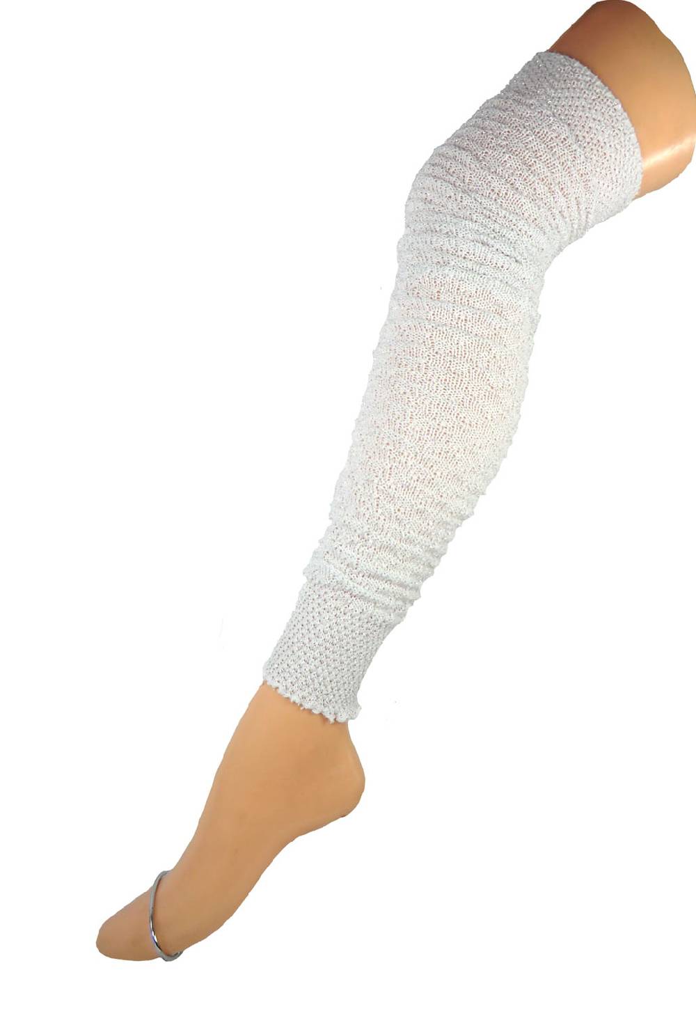 Shimasocks Damen Stulpen XXL Legwarmer weiß