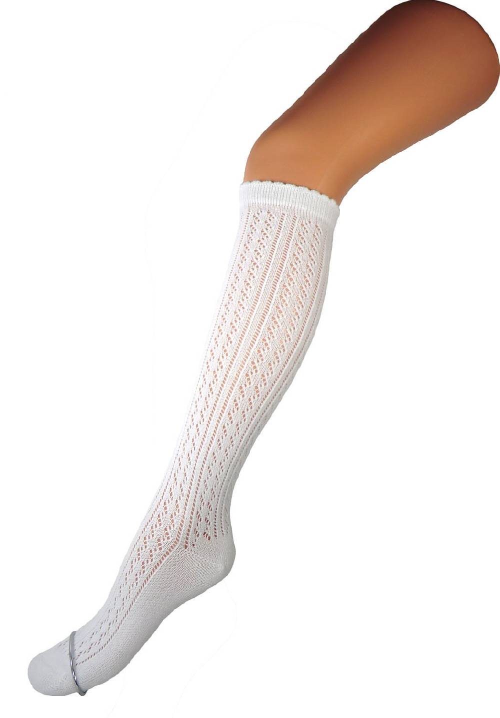 Shimasocks Damen Trachtenkniestrümpfe weiß