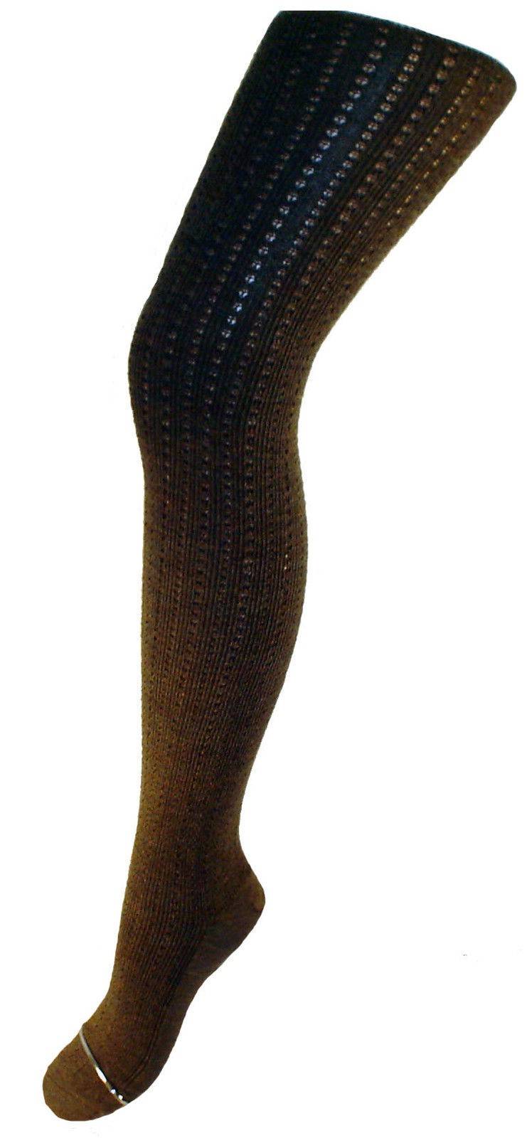 Shimasocks Damen Woll Strumpfhose Ajourmuster