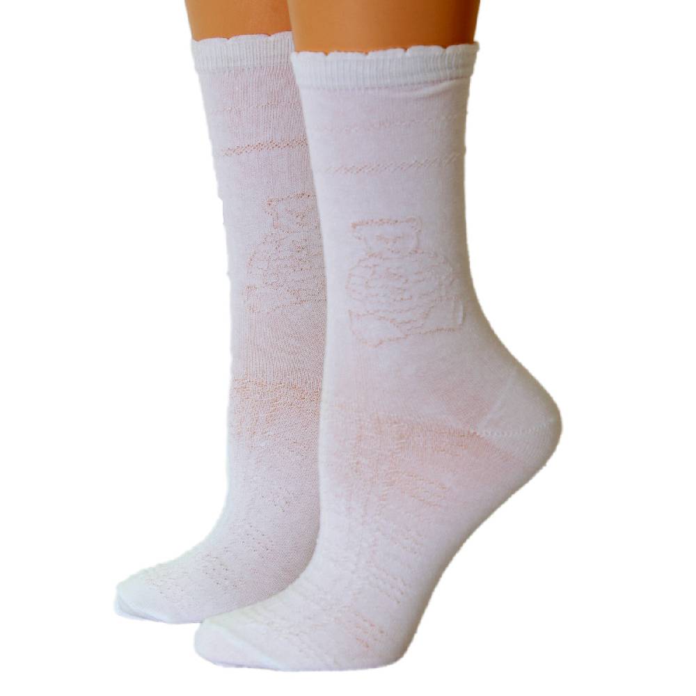 Shimasocks Kinder Damen Socken weiß Motiv Bärchen