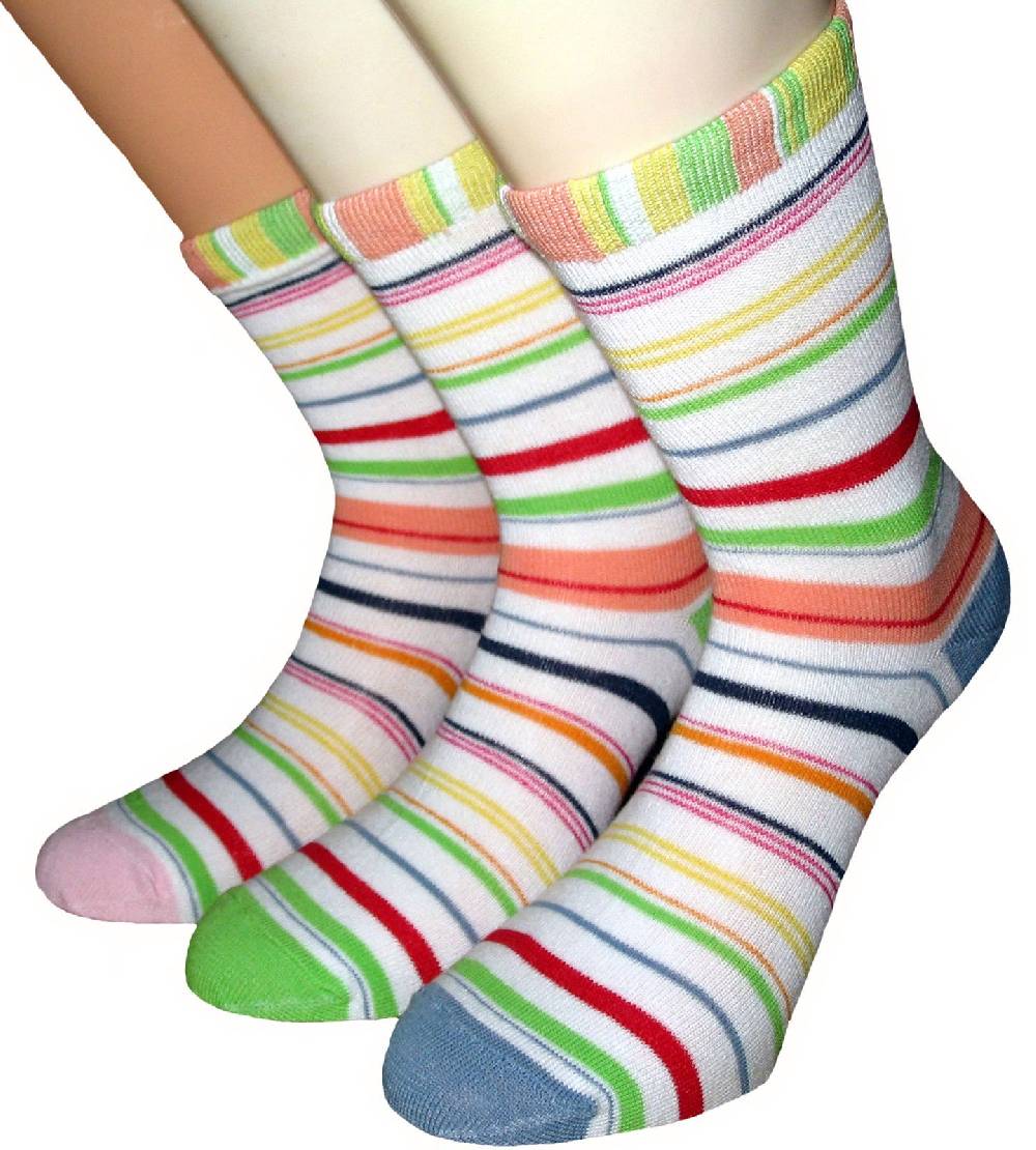 Shimasocks Kinder Mädchen Ringel Socken 3er Pack