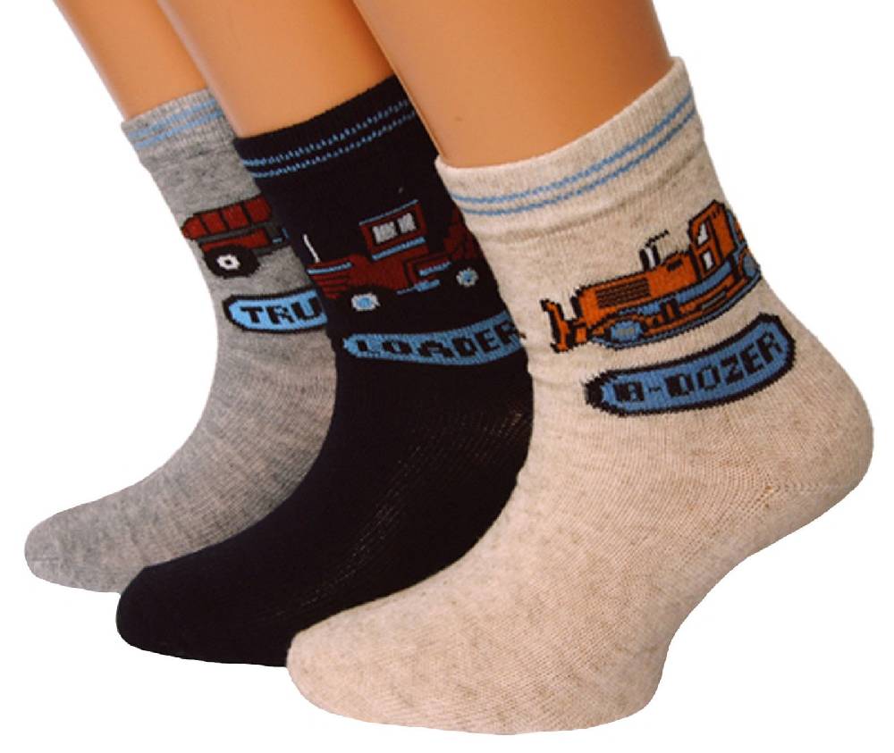 Shimasocks Kinder Socken Baufahrzeuge 3er Pack