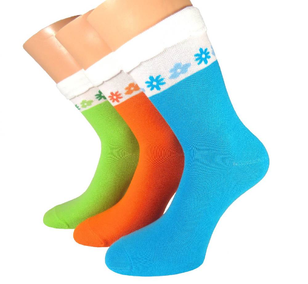 Shimasocks Kinder Socken Blütenmotiv 3er Pack