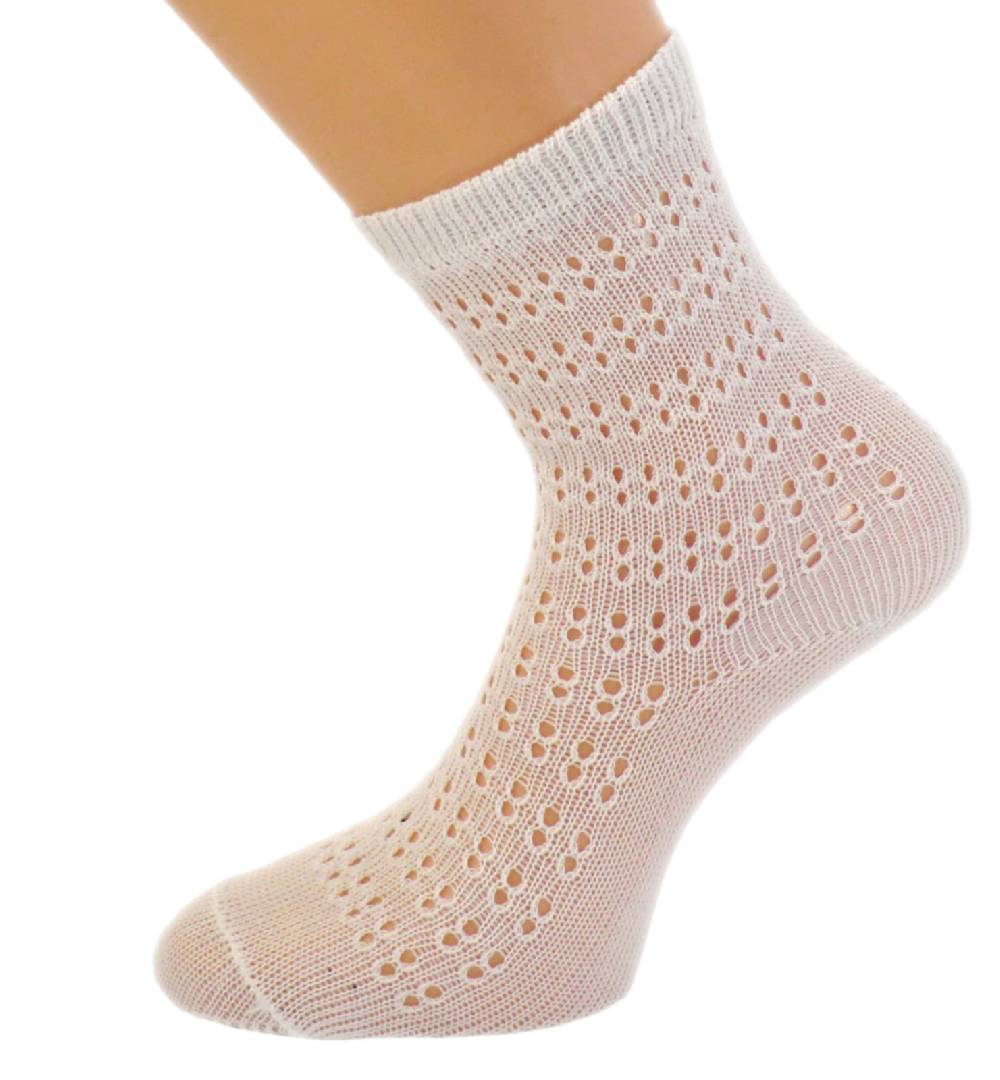 Shimasocks Kinder Socken Häkellook weiß 3er Pack