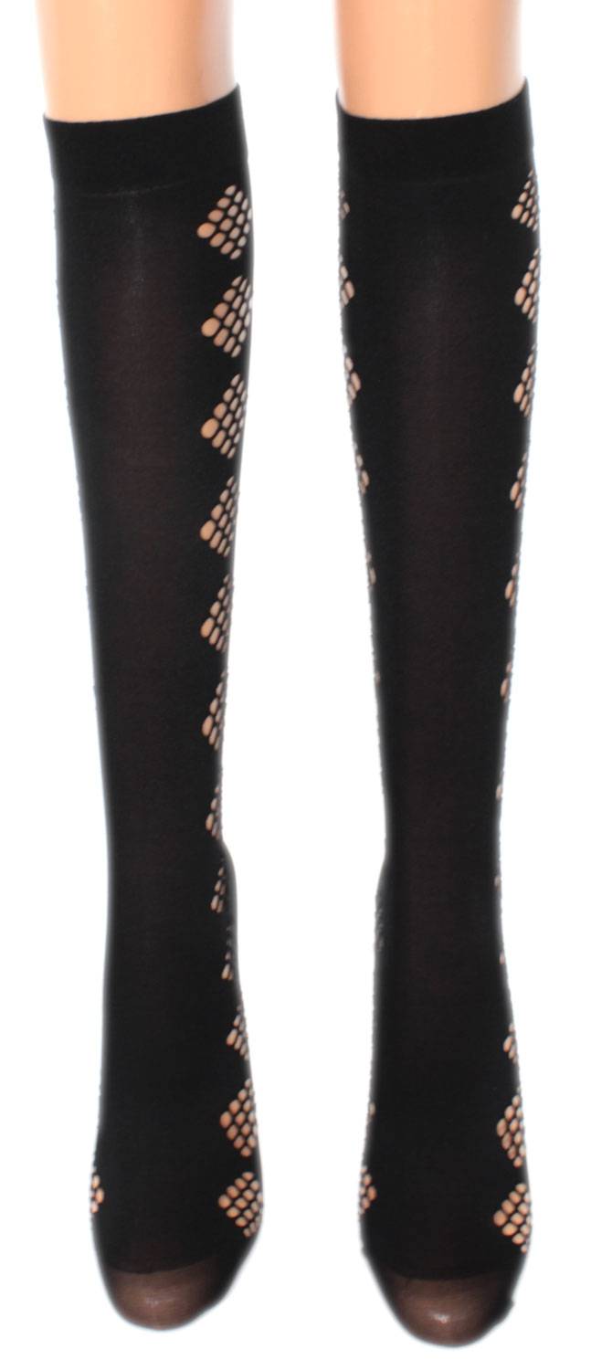 Shimasocks Stylische Damen Netzkniestrümpfe - Netzstrümpfe mit Muster - Sexy Strümpfe 30DEN