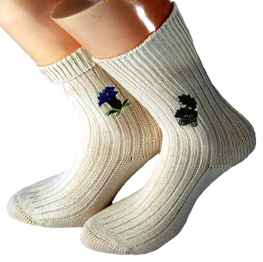 Shimasocks Unisex Trachtensocken mit Stickmotiv 100% Baumwolle