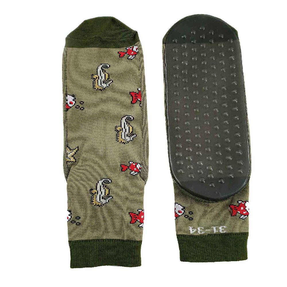 Shimasocks Wasserschuhe rutschhemmend Schwimmschuhe Beach Strand Wattwandersocken Seepferdchen/Fische und uni, blau, grün, oliv original ShimaSocks