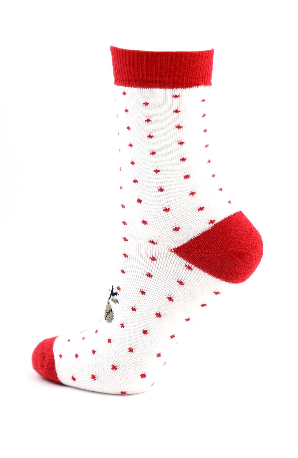 Shimasocks Weihnachten Nikolaus Söckchen rot weiß "Rudolph, das Rentier" Vollplüsch Thermo