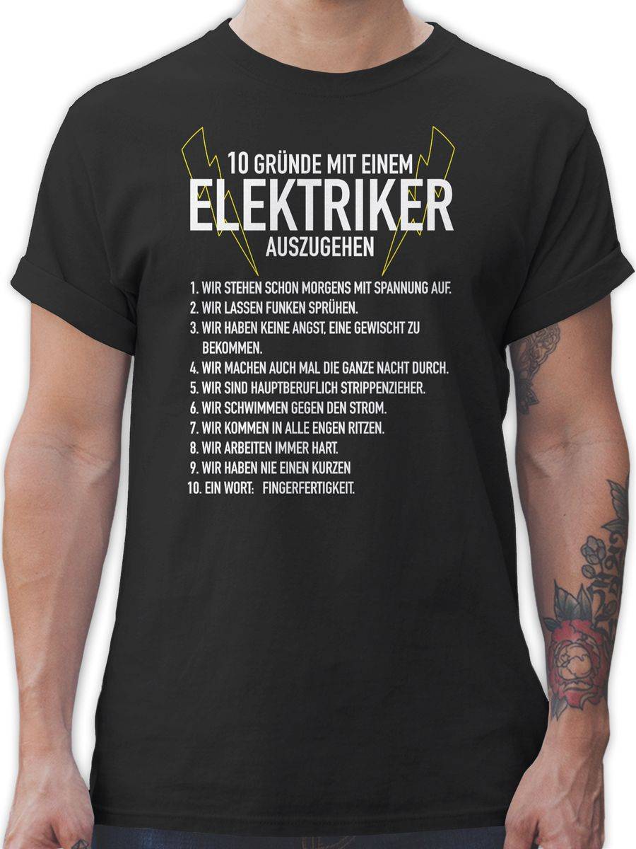 Shirtracer 10 Gründe mit einem Elektriker auszugehen Shirts & Mehr Shirtracer