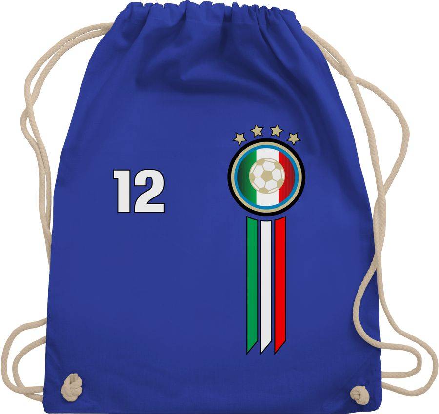 Shirtracer 12. Mann Italien Emblem: T-Shirt Turnbeutel Shirtracer