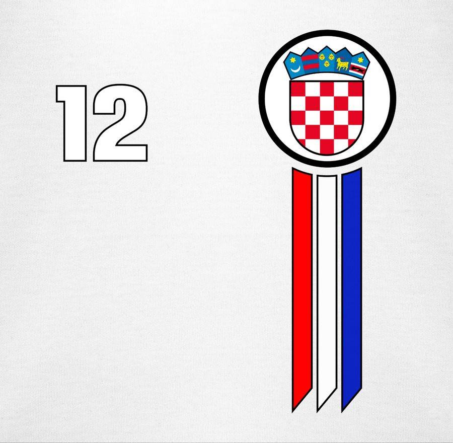 Shirtracer 12. Mann Kroatien Emblem: T-Shirt Turnbeutel Shirtracer