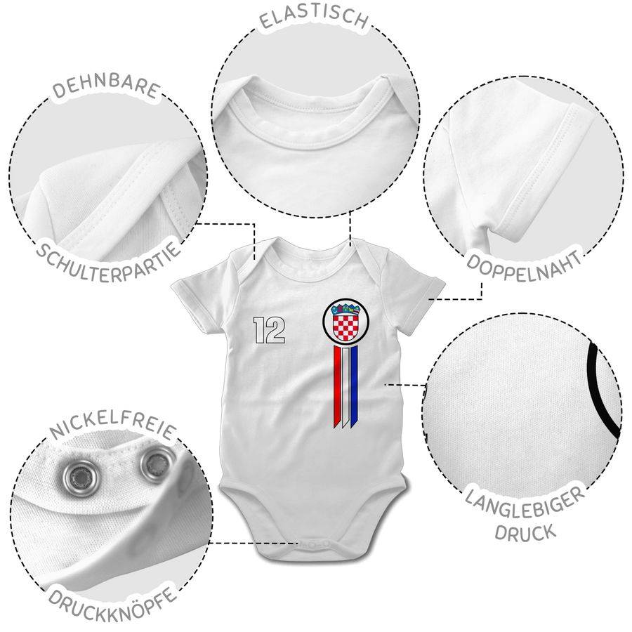 Shirtracer 12. Mann Kroatien Emblem: T-Shirt Turnbeutel Shirtracer