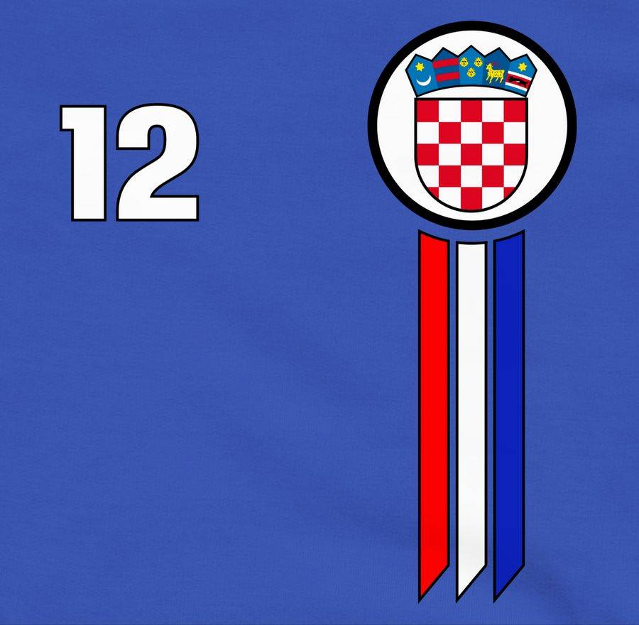Shirtracer 12. Mann Kroatien Emblem: T-Shirt Turnbeutel Shirtracer