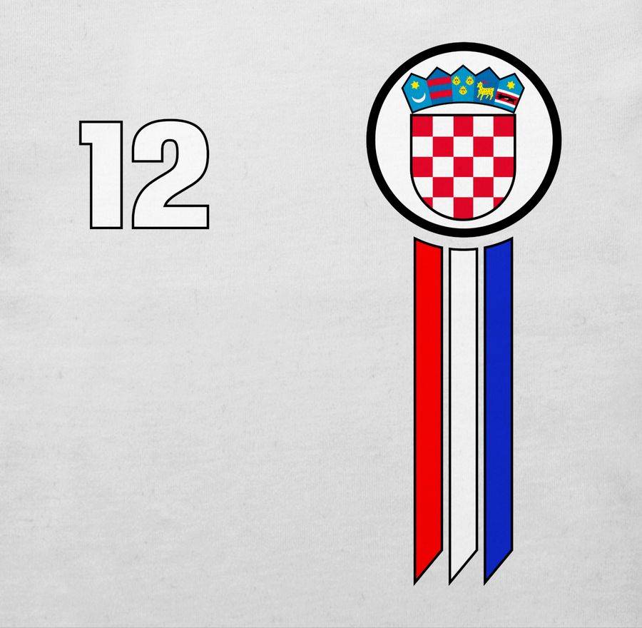 Shirtracer 12. Mann Kroatien Emblem: T-Shirt Turnbeutel Shirtracer