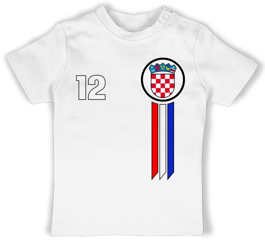 Shirtracer 12. Mann Kroatien Emblem: T-Shirt Turnbeutel Shirtracer