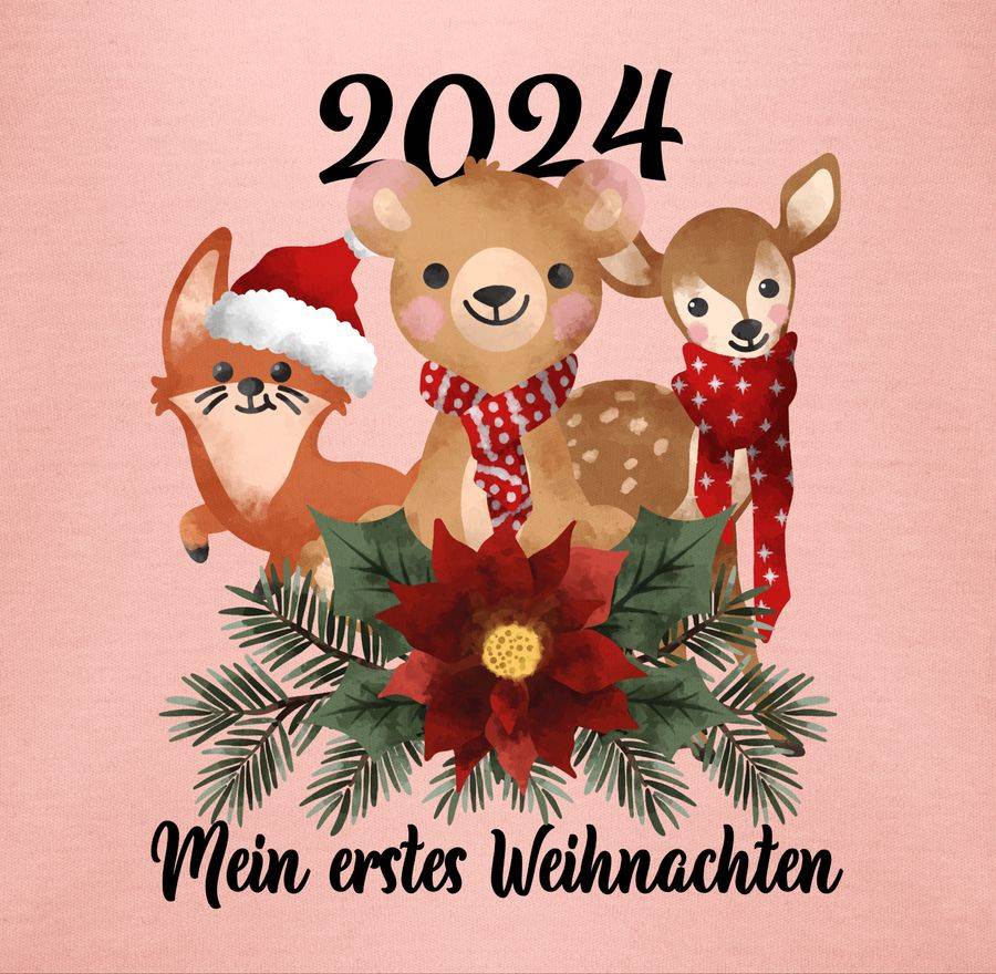 Shirtracer 2024 Mein Erstes Weihnachten Mit Süßen Tieren - Schwarz: Tshirt Rucksack Shirtracer