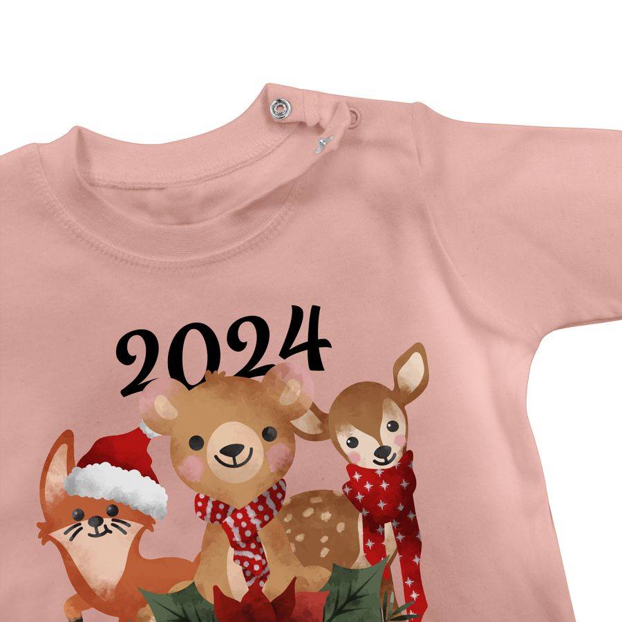 Shirtracer 2024 Mein Erstes Weihnachten Mit Süßen Tieren - Schwarz: Tshirt Rucksack Shirtracer