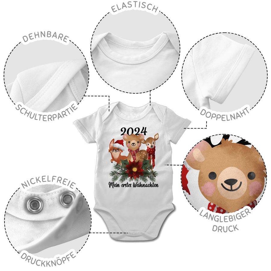 Shirtracer 2024 Mein Erstes Weihnachten Mit Süßen Tieren - Schwarz: Tshirt Rucksack Shirtracer