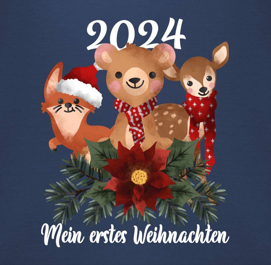 Shirtracer 2024 Mein Erstes Weihnachten Mit Süßen Tieren - Weiß Shirts & Mehr Shirtracer