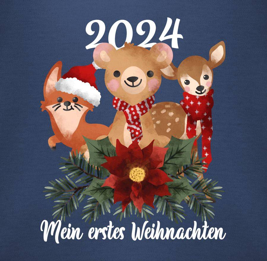 Shirtracer 2024 Mein Erstes Weihnachten Mit Süßen Tieren - Weiß Shirts & Mehr Shirtracer