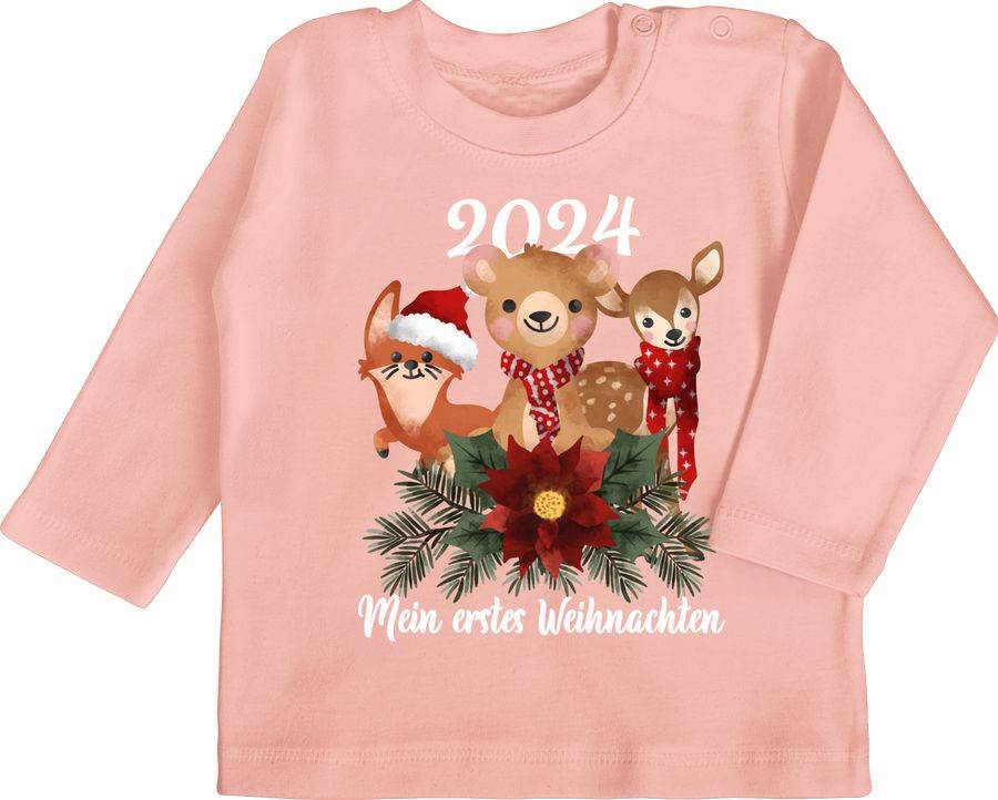 Shirtracer 2024 Mein erstes Weihnachten mit süßen Tieren - weiß Shirts & Mehr Shirtracer