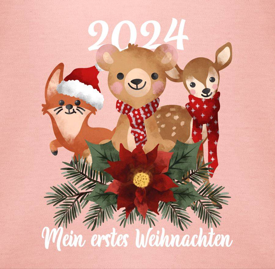 Shirtracer 2024 Mein Erstes Weihnachten Mit Süßen Tieren - Weiß Shirts & Mehr Shirtracer