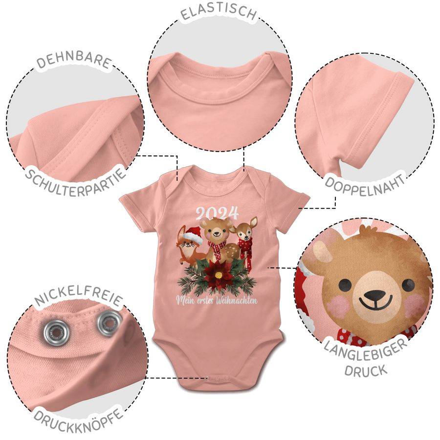 Shirtracer 2024 Mein Erstes Weihnachten Mit Süßen Tieren - Weiß Shirts & Mehr Shirtracer