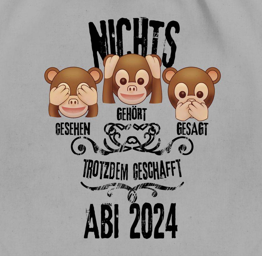 Shirtracer 3 Affen Emoticon ABI 2024: Tshirt Gym Bag Shirtracer