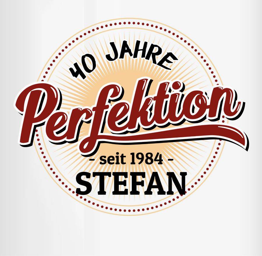 Shirtracer 40 Jahre Perfektion - Seit 1984 - Mit Name Shirts & Mehr Shirtracer