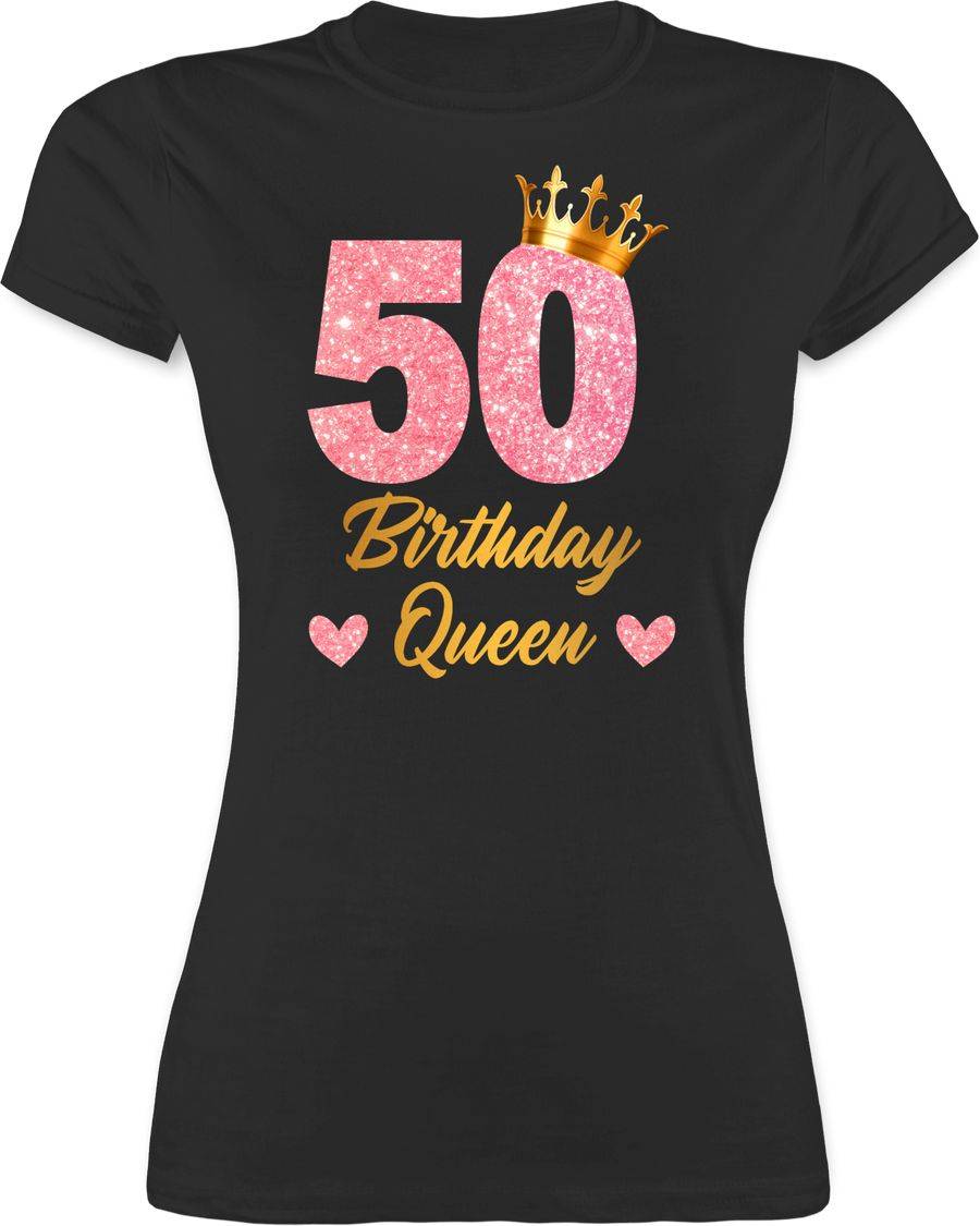 Shirtracer 50 Birthday Queen Geburtstags Königin Geburtstagsgeschenk 50 Shirts & Mehr Shirtracer