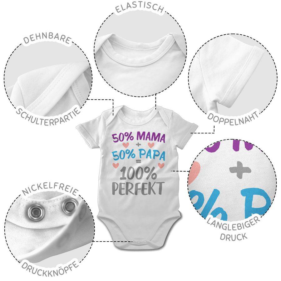 Shirtracer 50 % Mama 50 % Papa 100 % Perfekt Shirts & Mehr Shirtracer