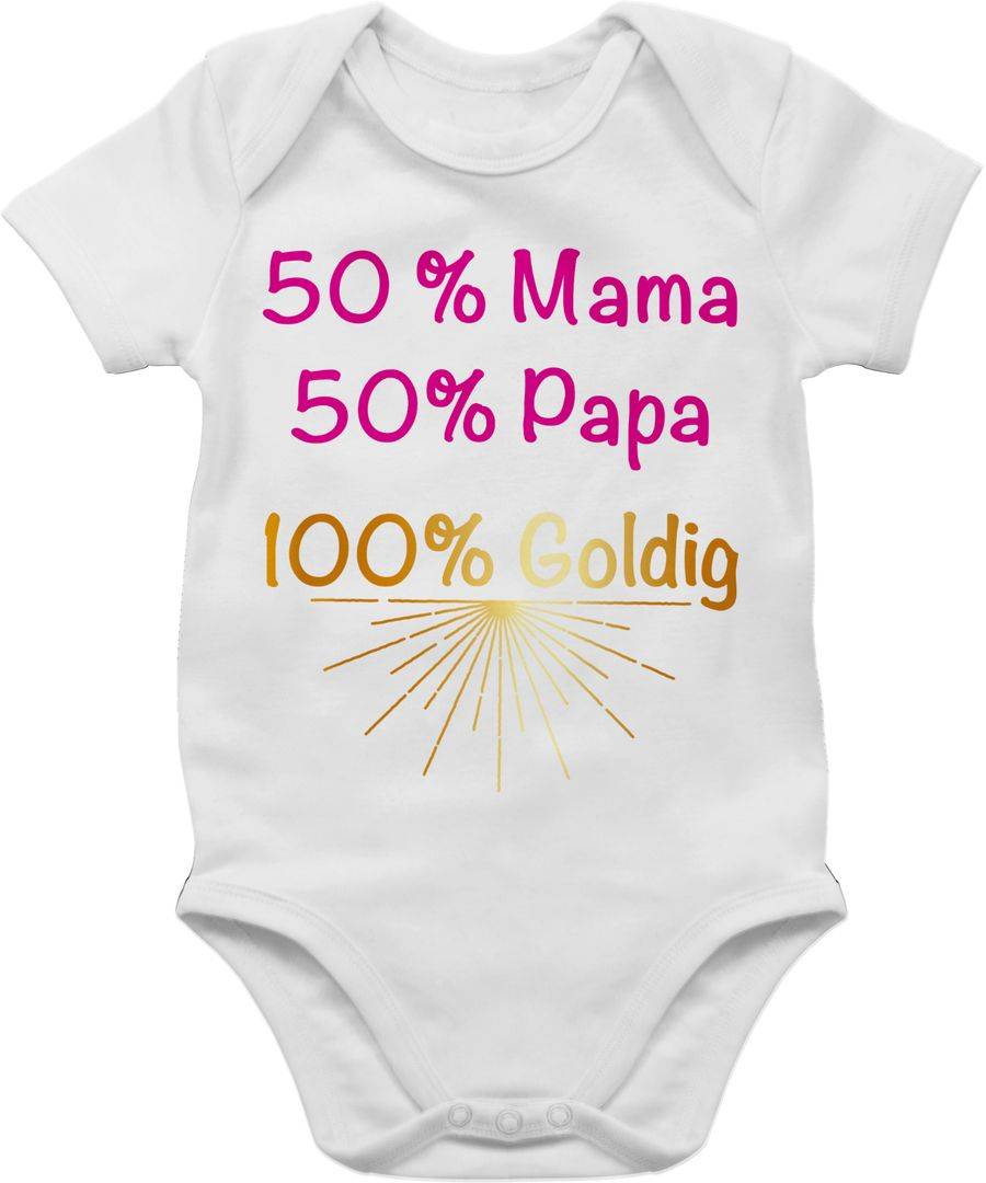 Shirtracer 50% Papa 50% Mama 100& Goldig -Rosa Shirts & Mehr Shirtracer