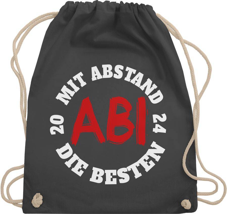Shirtracer Abi - Mit Abstand die Besten 2024 - weiß/rot: T-Shirt Gym Bag Shirtracer