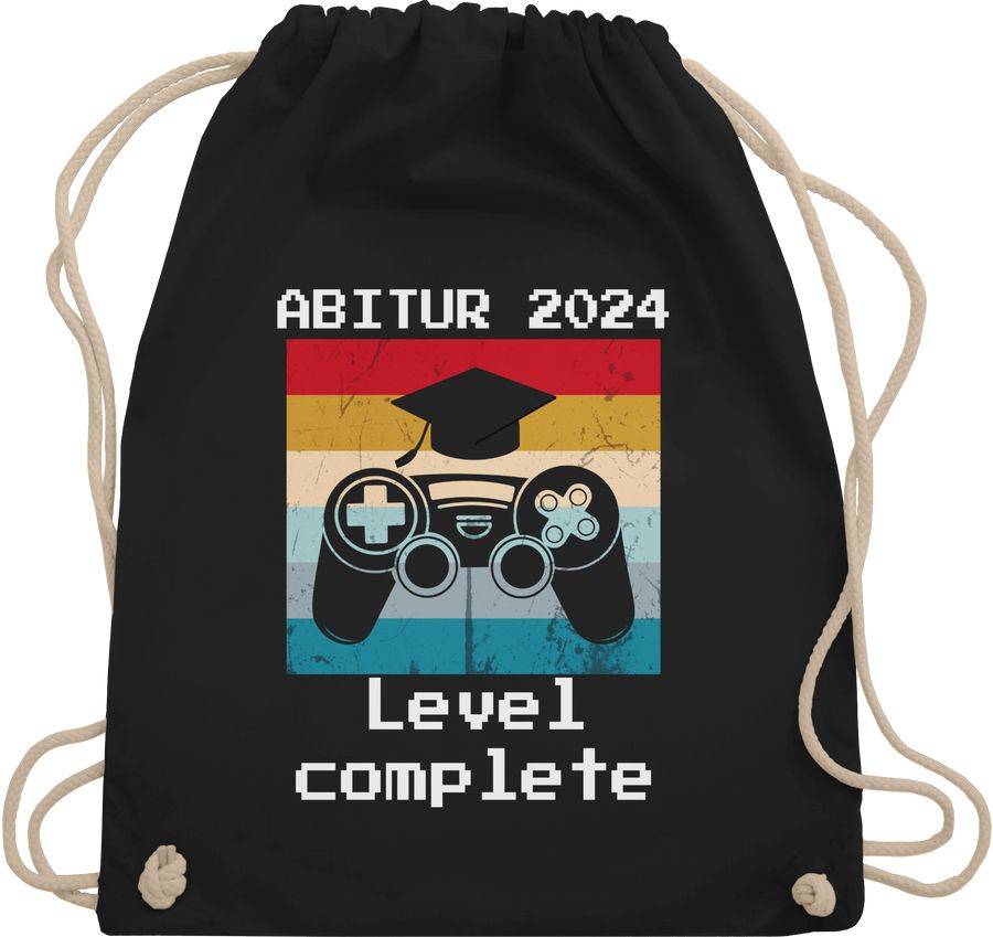 Shirtracer Abitur 2024 Level Complete Vintage: T-Shirt Rucksack Shirtracer