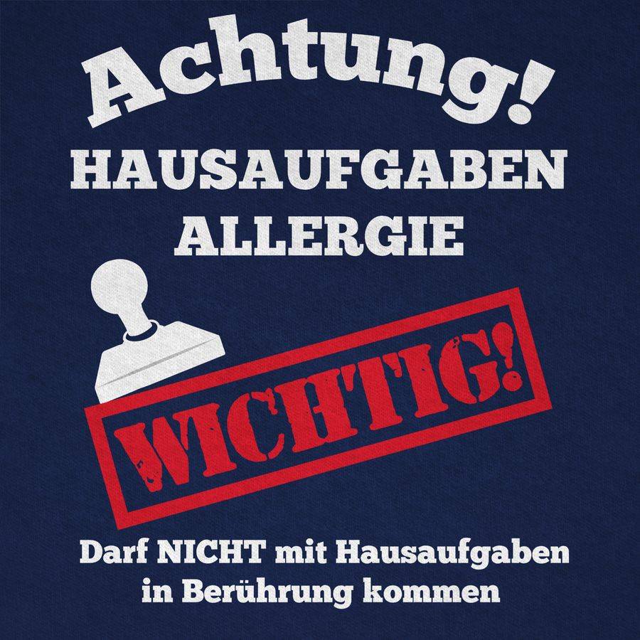 Shirtracer Achtung Hausaufgaben Allergie: T-Shirt Rucksack Shirtracer