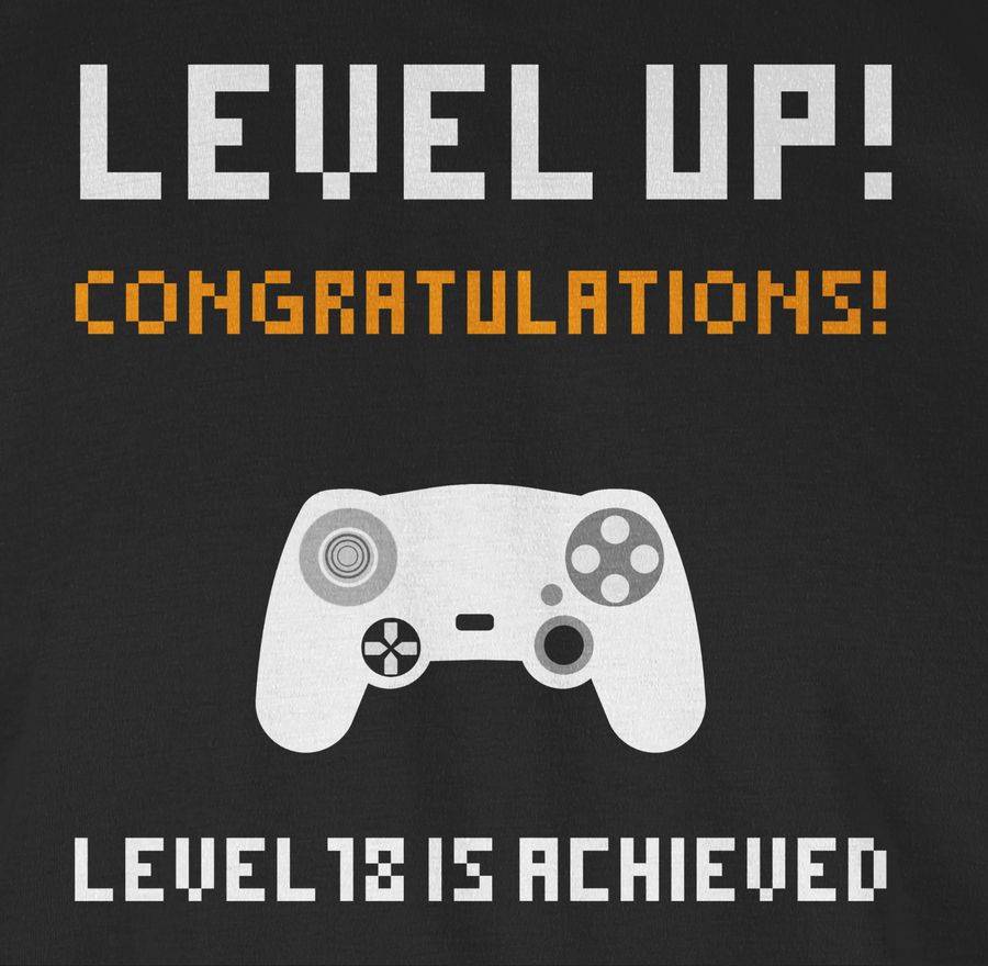 Shirtracer Achtzehn Gamer Level: Tshirt Turnbeutel Shirtracer