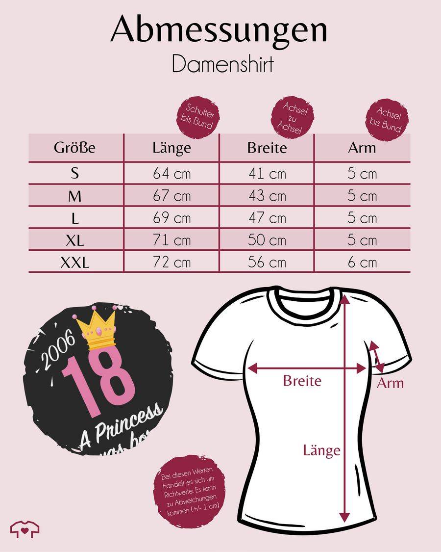 Shirtracer Achtzehnter Geburtstag Mädchen Princess 2006: T-Shirt Turnbeutel Shirtracer