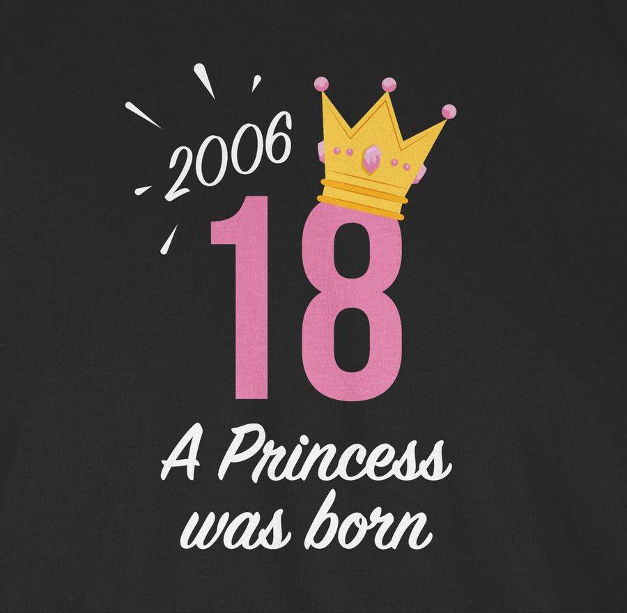 Shirtracer Achtzehnter Geburtstag Mädchen Princess 2006: T-Shirt Turnbeutel Shirtracer
