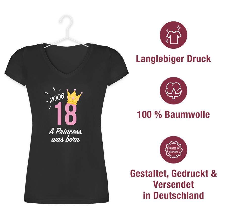 Shirtracer Achtzehnter Geburtstag Mädchen Princess 2006: T-Shirt Turnbeutel Shirtracer