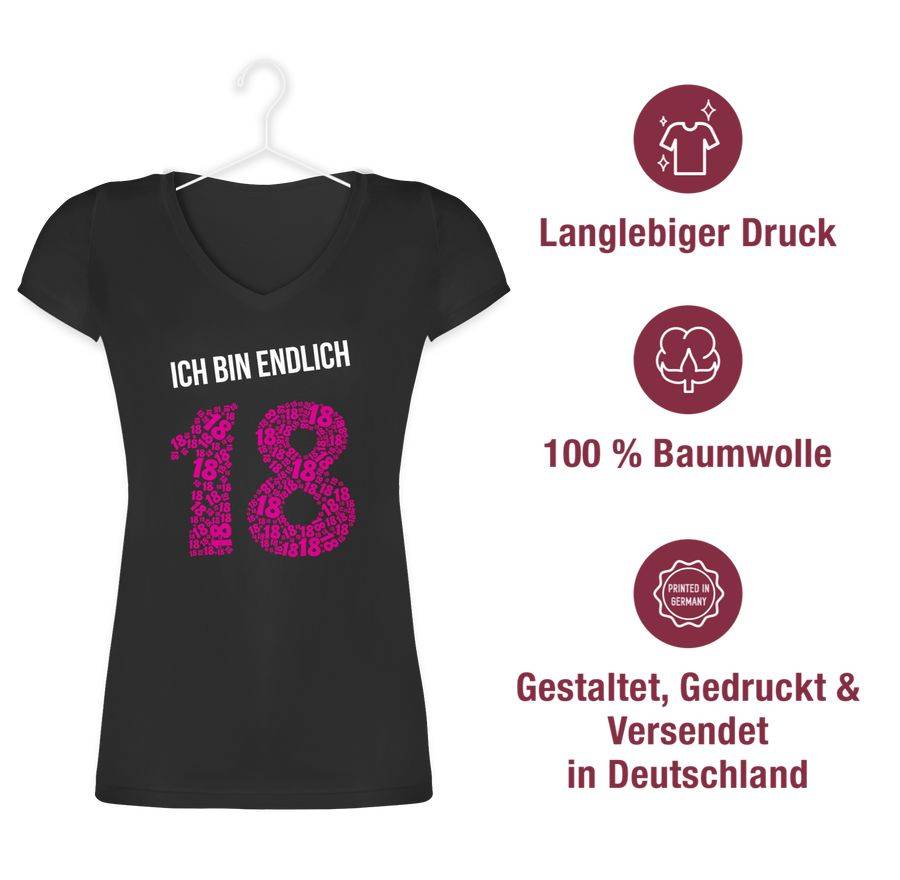 Shirtracer Achtzehnter Rosa Mädchen Shirts & Mehr Shirtracer