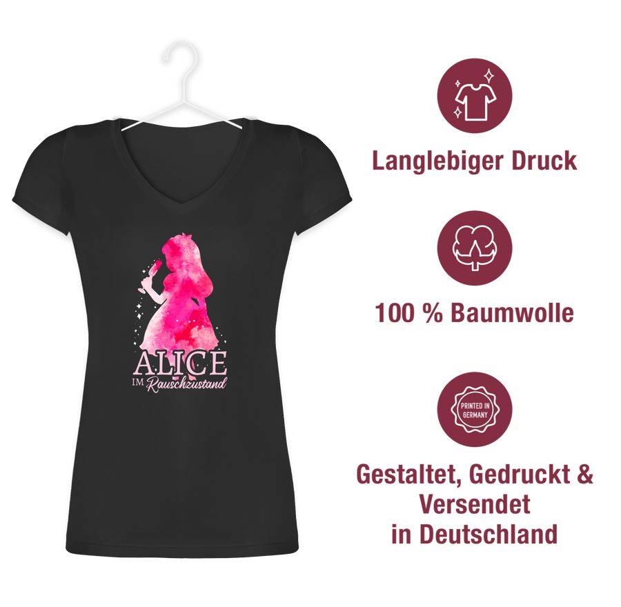 Shirtracer Alice Im Rauschzustand Wasserfarbenoptik Rosa Shirts & Mehr Shirtracer