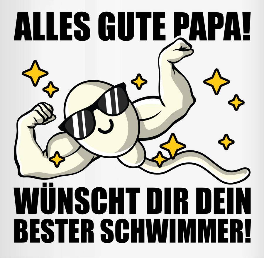 Shirtracer Alles Gute Papa! Wünscht Dir Dein Bester Schwimmer - Schwarz: Tshirt Rucksack Shirtracer