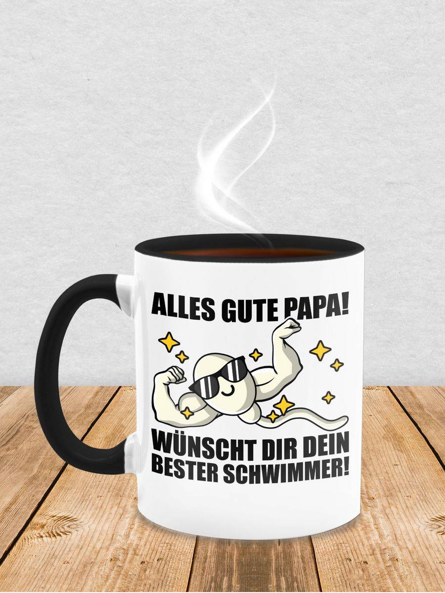 Shirtracer Alles Gute Papa! Wünscht Dir Dein Bester Schwimmer - Schwarz: Tshirt Rucksack Shirtracer