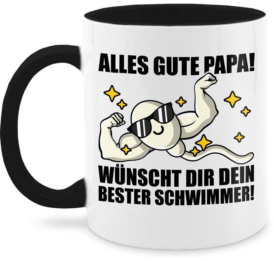 Shirtracer Alles Gute Papa! Wünscht dir dein bester Schwimmer - schwarz: Tshirt Rucksack Shirtracer