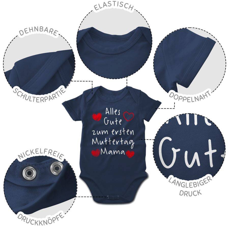 Shirtracer Alles Gute Zum Ersten Muttertag Handschrift Weiß: T-Shirt Turnbeutel Shirtracer